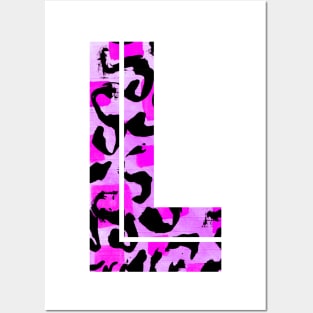 Letter L Watercolour Leopard Print Alphabet Posters and Art